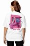 تي شيرت للجنسين من Pink Friday 2 Back مطبوع، تي شيرت قصة فضفاضة ذو طابع بينك نيكي ميناج - 3