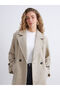 Lcw Modest Double Breasted Collar Women's Cashmere Coat