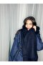 Pasta-Style Fringed Thick Winter Navy Blue Wool Scarf & Shawl - 2