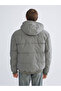 Khaki Standard Fit Hooded Men's Coat - 5