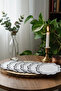 Set of 6 Linen Fabric Leaf Pattern Embroidered Coffee Side Cocktail Napkins & Coasters Smoke - 2