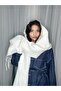 Pasta-Style Tassel Thick White Winter Wool Scarf & Shawl