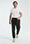 Black Men's Regular Sweatpants with Elasticated Cuffs, 3 Thread Soft Cotton Fabric