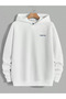 Unisex Oversize Tokyo Printed Hooded White Sweatshirt - 2