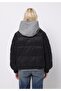 Regular Fit Hooded Zippered Lined Water Resistant Women's Black Coat - 2