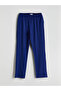 Navy Blue Stand Collar Patterned Women's Hijab Swimsuit Set - 8