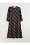 Ozmarka New Season Plus Size High Neck Plaid Dress - 3