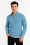 Men's Half-Zip Knit Sweater – Thessaloniki Knit, Stand-Up Collar, Cotton Woven, Regular Fit