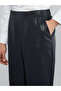 Esvab • Modern & Distinctive Women's Leather-Look Pants with Waist Cord - 6