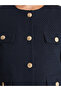 Crew Neck Textured Women's Tweed Jacket - 3