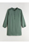 Green Ruffled Mock Neck Women's Tunic - 5