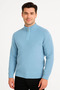 Men's Half-Zip Knit Sweater – Thessaloniki Knit, Stand-Up Collar, Cotton Woven, Regular Fit - 3