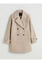 Two Mt Shop Quality Lcw Modest Beige Jacket Collar Women's Cashmere Coat - 6