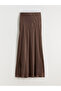 Özmarka New Season Elastic Waist A-Line Satin Skirt - 5