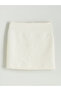 Two Mt Shop Quality Lcw Vision White Plain Mini Women's Skirt - 5