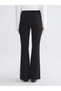 LCW Modest Black Crepe Straight-Leg & Slim-Fit Flared Women's Pants, Featuring the ALITA CITY Touch - 4