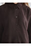 Lcw modest brown suede-look women's shirt tunic - 3