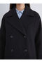 Lcw Modest Black Jacket Collar Women's Stamp Coat - 3
