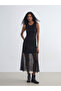 Özmarka New Season Crew Neck Lace Dress - 2