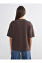 Two Mt Shop Quality Lcw Vision Brown Interlock Plain Loose & Loose Short Sleeve Women's T-Shirt - 4