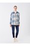 Two Mt Shop Quality Lcwaikiki Maternity Blue Flannel Plaid Loose & Baggy Women's Shirt Jacket - 3