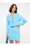 Alita City Lcw Vision Blue Polyviscon Plain Mini Women's Skirt with a Difference - 2