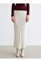 Vizyon New Season White A-Line Satin Skirt with Elastic Waist - 2