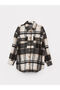 Gencc Quality with Lcwaikiki Maternity Black Flannel Plaid Loose & Baggy Women's Shirt Jacket - 6
