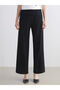 Wide Leg Women's Trousers with Elastic Waist - 3