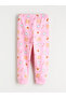 Pink Crew Neck Printed Long Sleeve Girls Pajama Set - 5