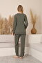 طقم بيجاما للنفاس Soft Elegance، ناعم ومزود بأزرار وخصر قابل للتعديل - 4