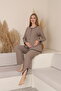 طقم بيجاما للنفاس Soft Elegance، ناعم ومزود بأزرار وخصر قابل للتعديل - 4
