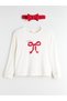 Vizyon New Season Bow Printed Women's Pajama Set and Headband - 8