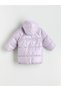 Two Mt Shop Quality Lcw Kids Lilac Plain Loose & Baggy Girls' Puffer Coat - 4