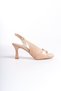 Klein Women's Nude Patent Leather Detailed Heeled Sandals - 2
