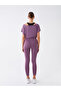 Plum Elastic Waist Plain Interlock Women's Sports Leggings - 6