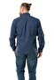 Long Sleeve Lumberjack Men's Flannel Autumn and Winter Shirt Navy Blue 4035 - 3