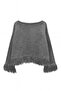 6981 Women's Tassel Detailed Boat Neck Knit Sweater Anthracite