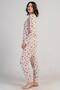 Women's Pink Long Sleeve Crew Neck Star Pattern Pajama Set C9T5N3305 - 3