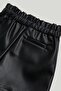 Black Faux-Leather Shorts - 3