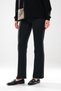 2292_Women's Scuba Fabric Flare Pants - High Waist, Ribbed Detail, - Stylish Pants with Hidden Zipper