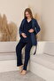 Elara Quilted Robe Nursing-Friendly Long-Sleeve Pregnancy and Postpartum Pajama Set - 4