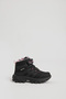 Children's Unisex Black Powder Thick Rubber Sole Rubber Laced Velcro Outdoor Trekking Boots - 2