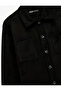 Regular Fit Long Sleeve Pocket Detail Classic Collar Faux Suede Shirt - 3