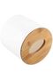 Napkin Box with Removable Bamboo Lid, Plastic Tissue Holder for Home Car Office, White - 2
