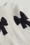 Knitted Bow Jumper - 2