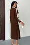 Women's Polo Neck Ornamental Button and Pocket Midi Length Modal Dress - 9