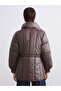 Lcw Vision Brown Stand Collar Women's Puffer Coat - 5