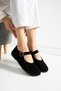Cassiel Genuine Leather Adjustable Buckle Detailed Women's Lofer Black Suede - 2