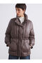 Lcw Vision Brown Stand Collar Women's Puffer Coat